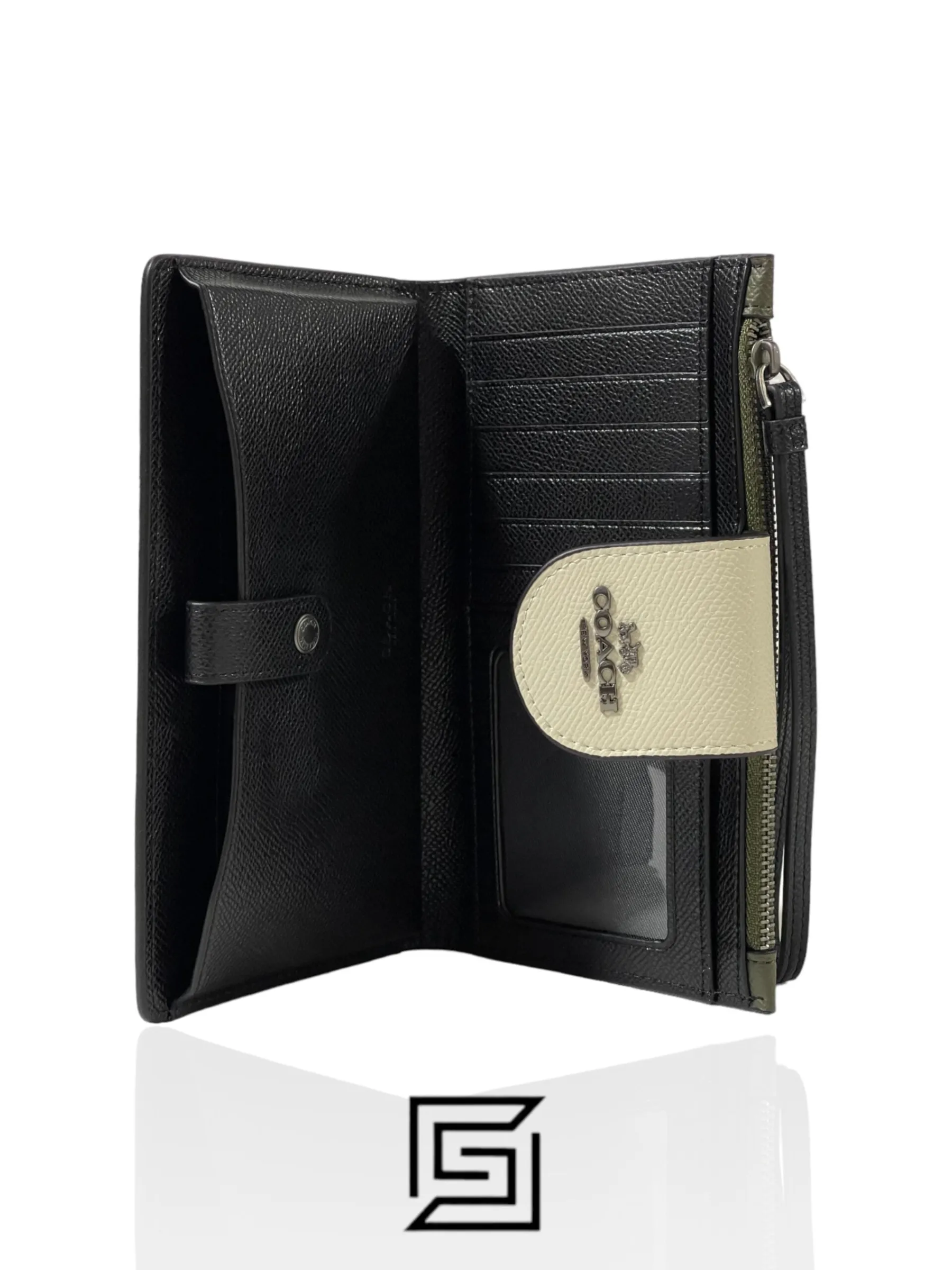 Leather,Wallets,Women Coach wallets Phone Wallet In Color Army Oil x White C2869 Coach