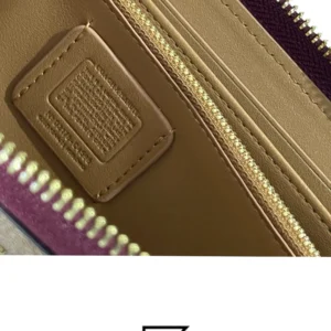 Leather,Wallets,Women wallets Coach X Peanuts Long Zip Around Wallet In Signature Canvas With Varsity Patches C4598 Coach