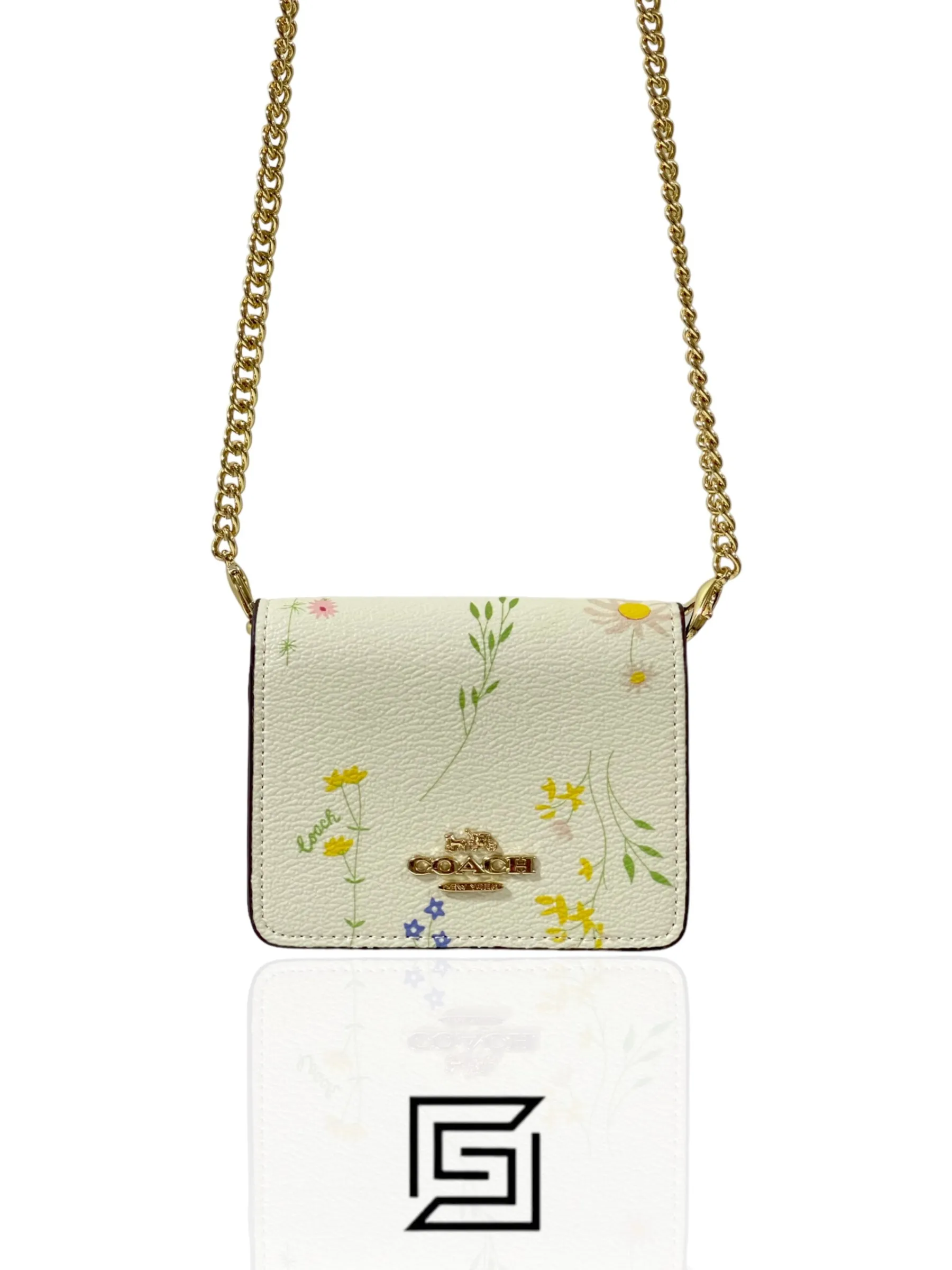 Leather,Wallets,Women Coach wallets Mini Wallet With Wildflower Print C0061 Coach