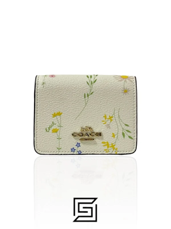 Leather,Wallets,Women Coach wallets Mini Wallet With Wildflower Print C0061 Coach