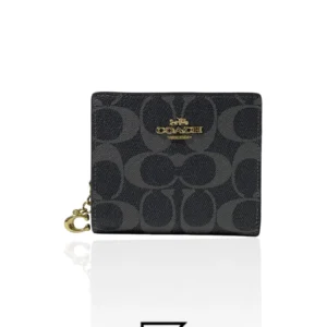Leather,Wallets,Women Coach wallets Snap Wallet In Signature Canvas GREY C3309 Coach