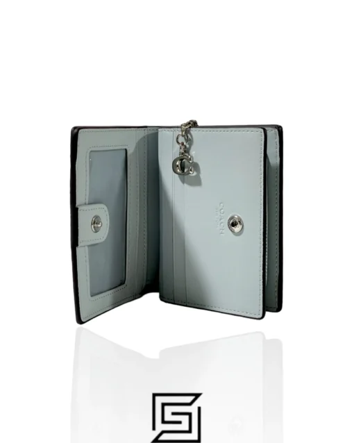 Leather,Wallets,Women Coach wallets Snap Wallet With Mystical Floral Print Sky Blue Style No. C8703 Coach