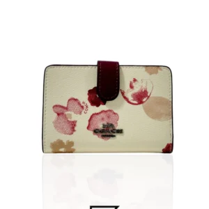 Leather,Wallets,Women Coach wallets MEDIUM CORNER ZIP WALLET IN SIGNATURE CANVAS WITH LILY PRINT F39127 Coach