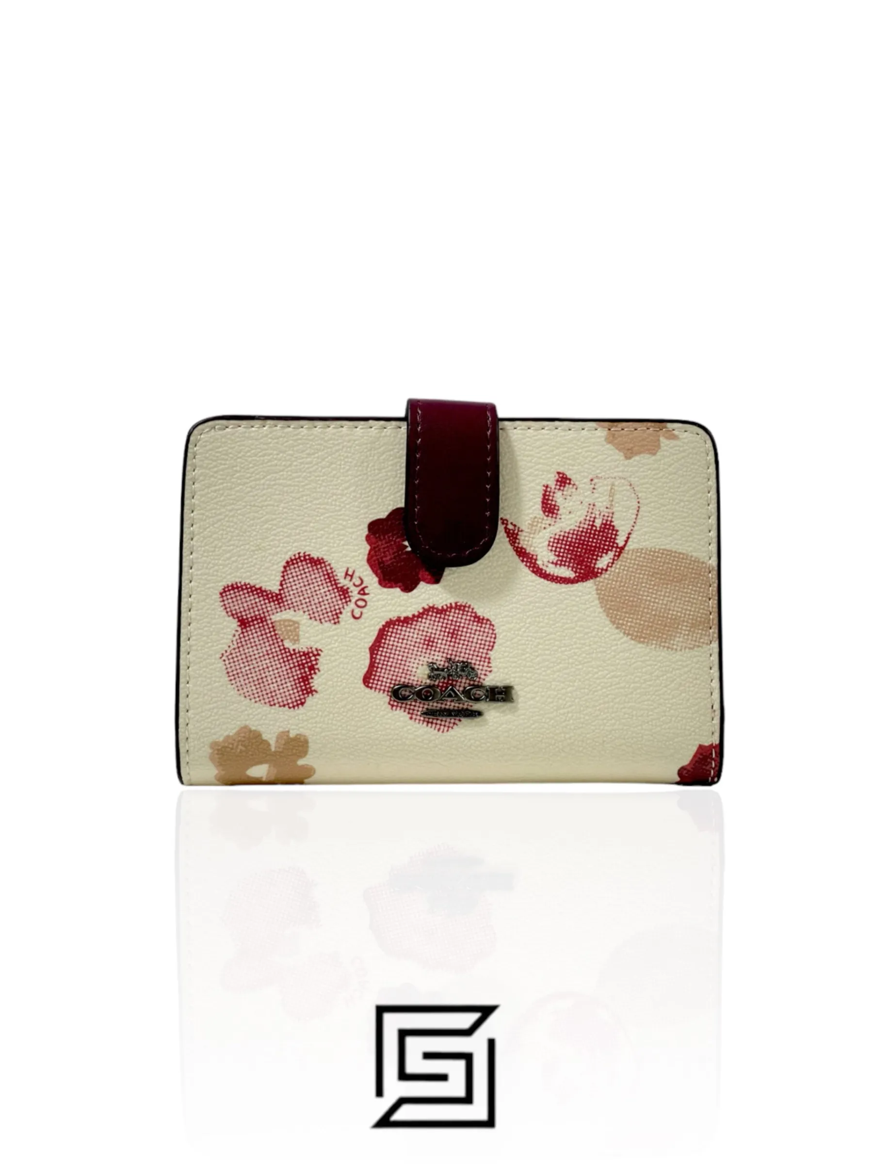 Leather,Wallets,Women Coach wallets MEDIUM CORNER ZIP WALLET IN SIGNATURE CANVAS WITH LILY PRINT F39127 Coach