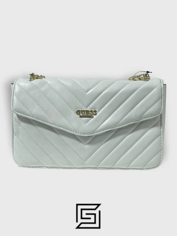 Bags,Leather,Women leather guess Blairsville Quilted Flap Crossbody 21GF-048 White Guess