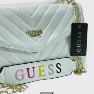 Bags,Leather,Women leather guess Blairsville Quilted Flap Crossbody 21GF-048 White Guess