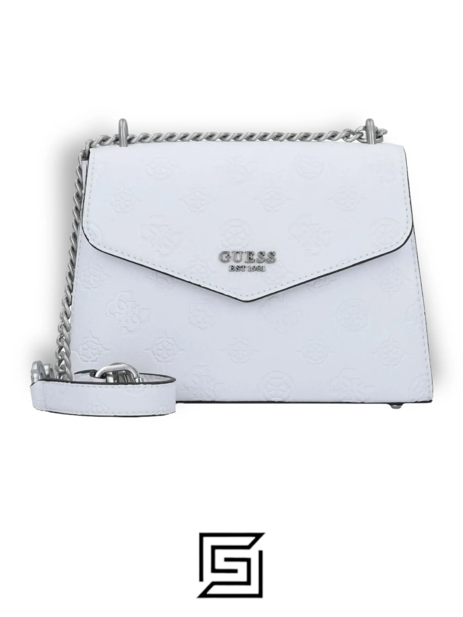 Bags,Leather,Women leather Guess Alenna Quilted Flap Crossbody 21GF-92 OFF WHITE Guess