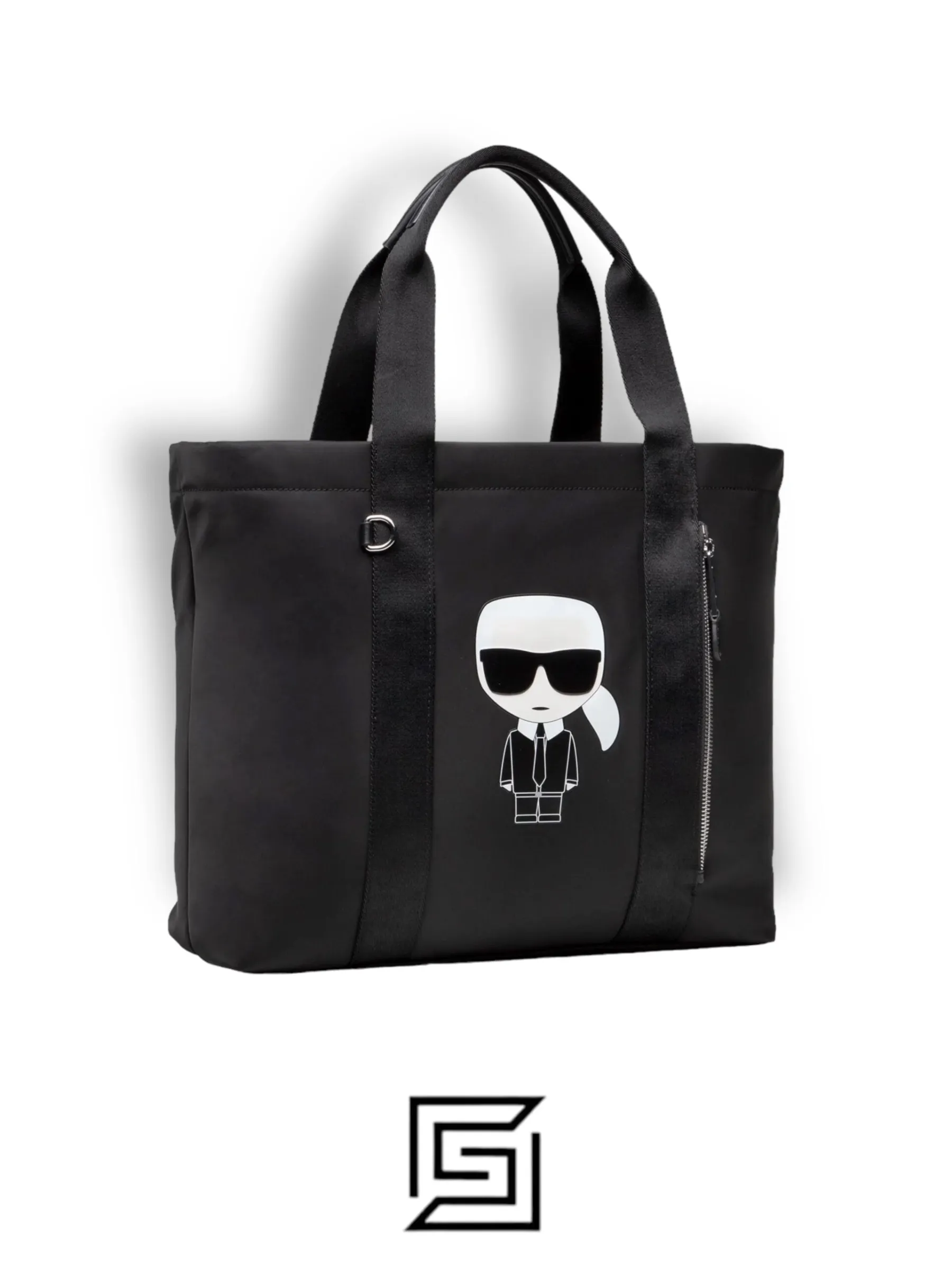 Bags,Leather,Women Karl Lagerfeld leather Nylon Karl Iconik Model 215W3016 Color Black Karl Lagerfeld