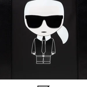 Bags,Leather,Women Karl Lagerfeld leather Nylon Karl Iconik Model 215W3016 Color Black Karl Lagerfeld