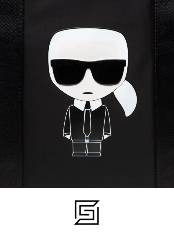 Bags,Leather,Women Karl Lagerfeld leather Nylon Karl Iconik Model 215W3016 Color Black Karl Lagerfeld