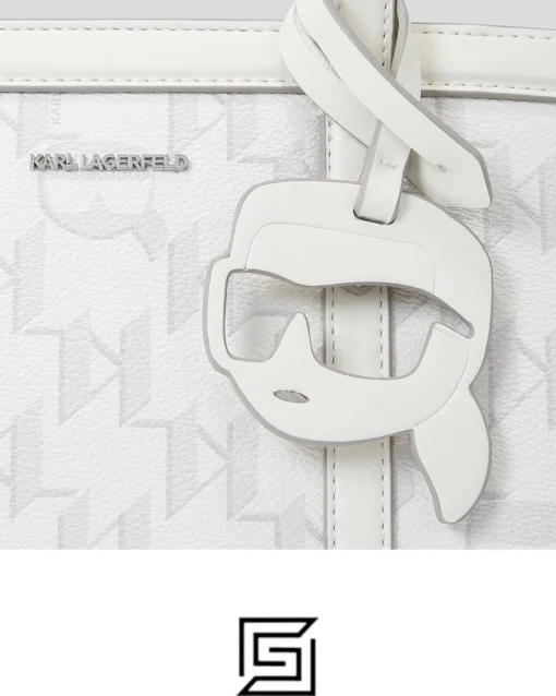 Bags,Leather,Women leather Karl Lagerfeld K/Ikonik 2.0 monogram small tote bag 230w3061 Off White Karl Lagerfeld
