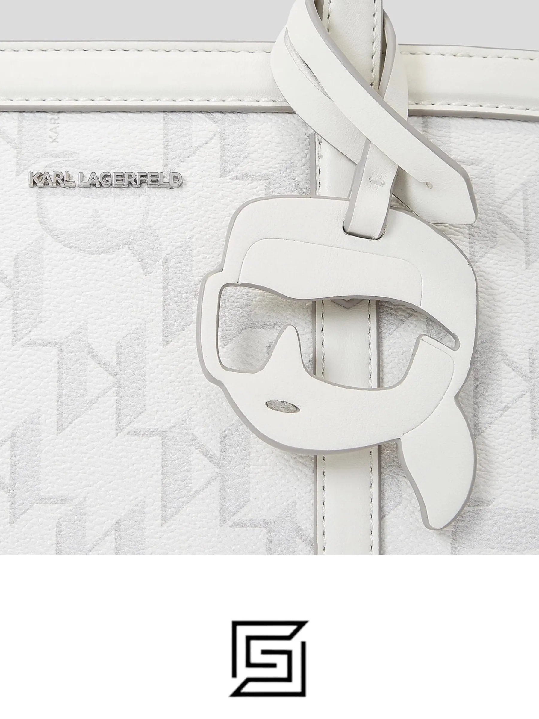 Bags,Leather,Women leather Karl Lagerfeld K/Ikonik 2.0 monogram small tote bag 230w3061 Off White Karl Lagerfeld