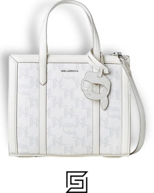Bags,Leather,Women leather Karl Lagerfeld K/Ikonik 2.0 monogram small tote bag 230w3061 Off White Karl Lagerfeld