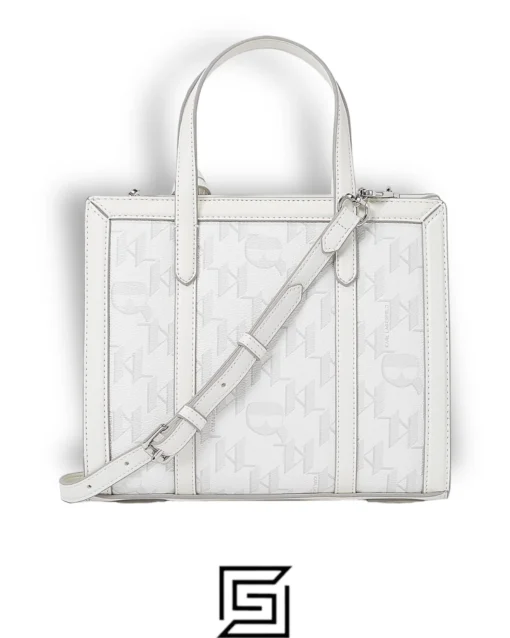Bags,Leather,Women leather Karl Lagerfeld K/Ikonik 2.0 monogram small tote bag 230w3061 Off White Karl Lagerfeld