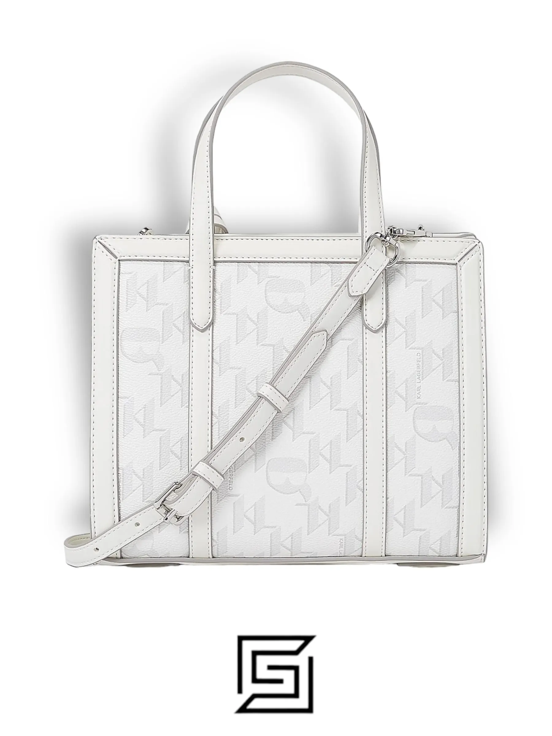 Bags,Leather,Women leather Karl Lagerfeld K/Ikonik 2.0 monogram small tote bag 230w3061 Off White Karl Lagerfeld