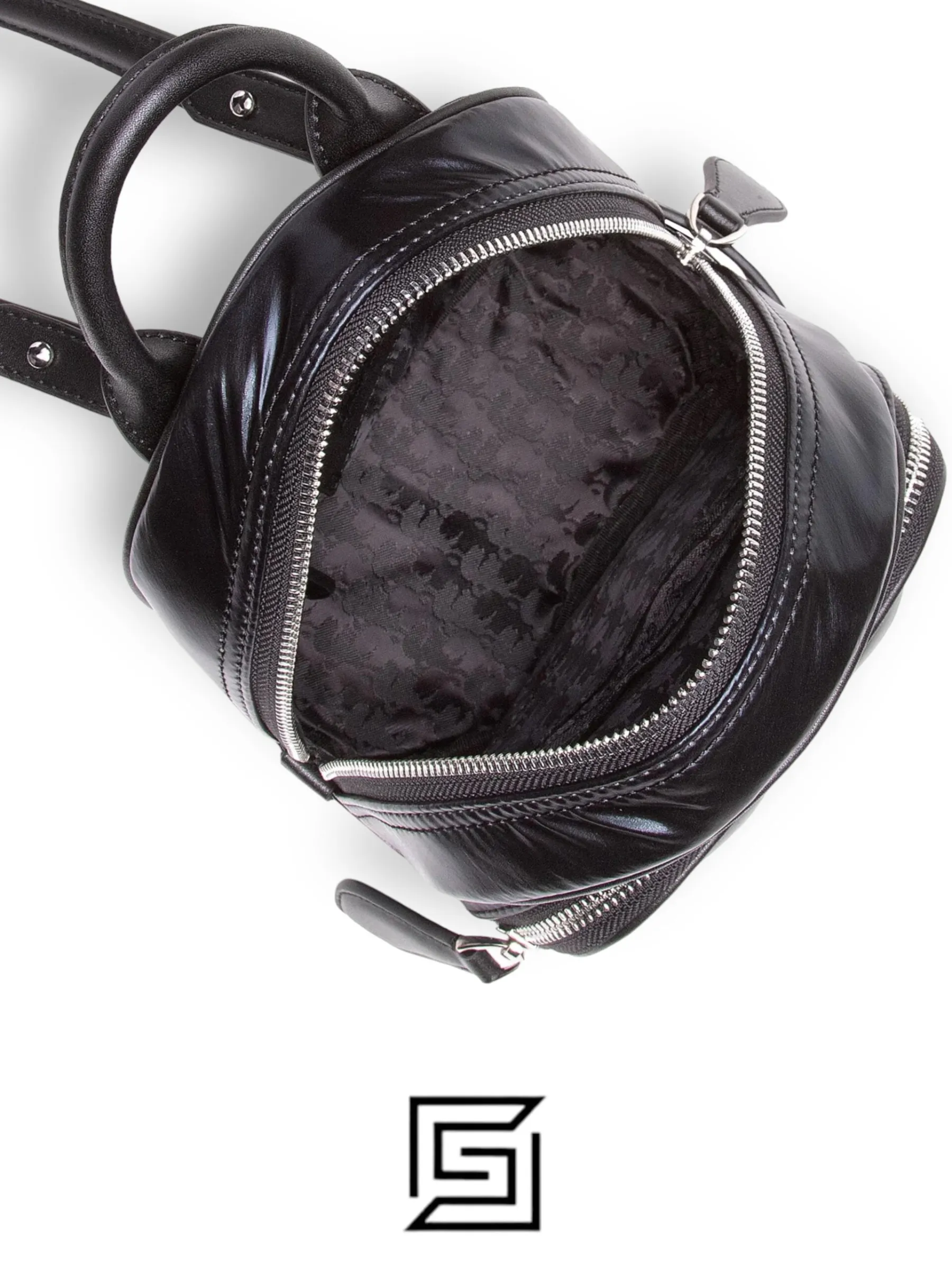 Bags,Leather,Women leather KARL LAGERFELD Backpack 210W3098 Mtllc Blk A980 210W3098 Karl Lagerfeld