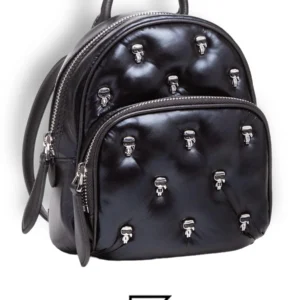 Bags,Leather,Women leather KARL LAGERFELD Backpack 210W3098 Mtllc Blk A980 210W3098 Karl Lagerfeld