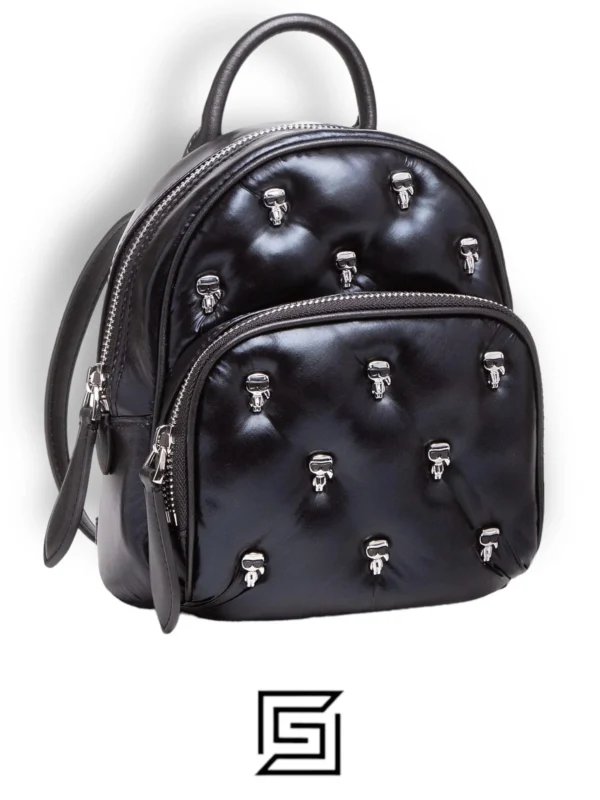 Bags,Leather,Women leather KARL LAGERFELD Backpack 210W3098 Mtllc Blk A980 210W3098 Karl Lagerfeld