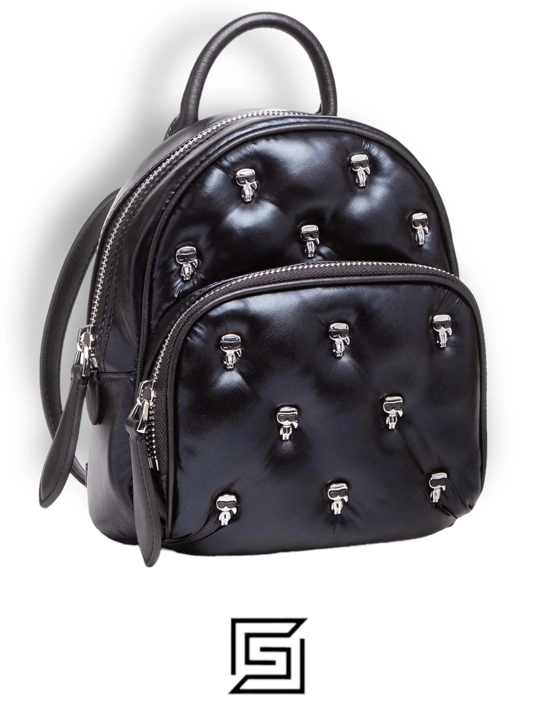 Bags,Leather,Women leather KARL LAGERFELD Backpack 210W3098 Mtllc Blk A980 210W3098 Karl Lagerfeld