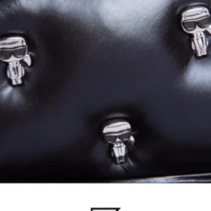 Bags,Leather,Women leather KARL LAGERFELD Backpack 210W3098 Mtllc Blk A980 210W3098 Karl Lagerfeld