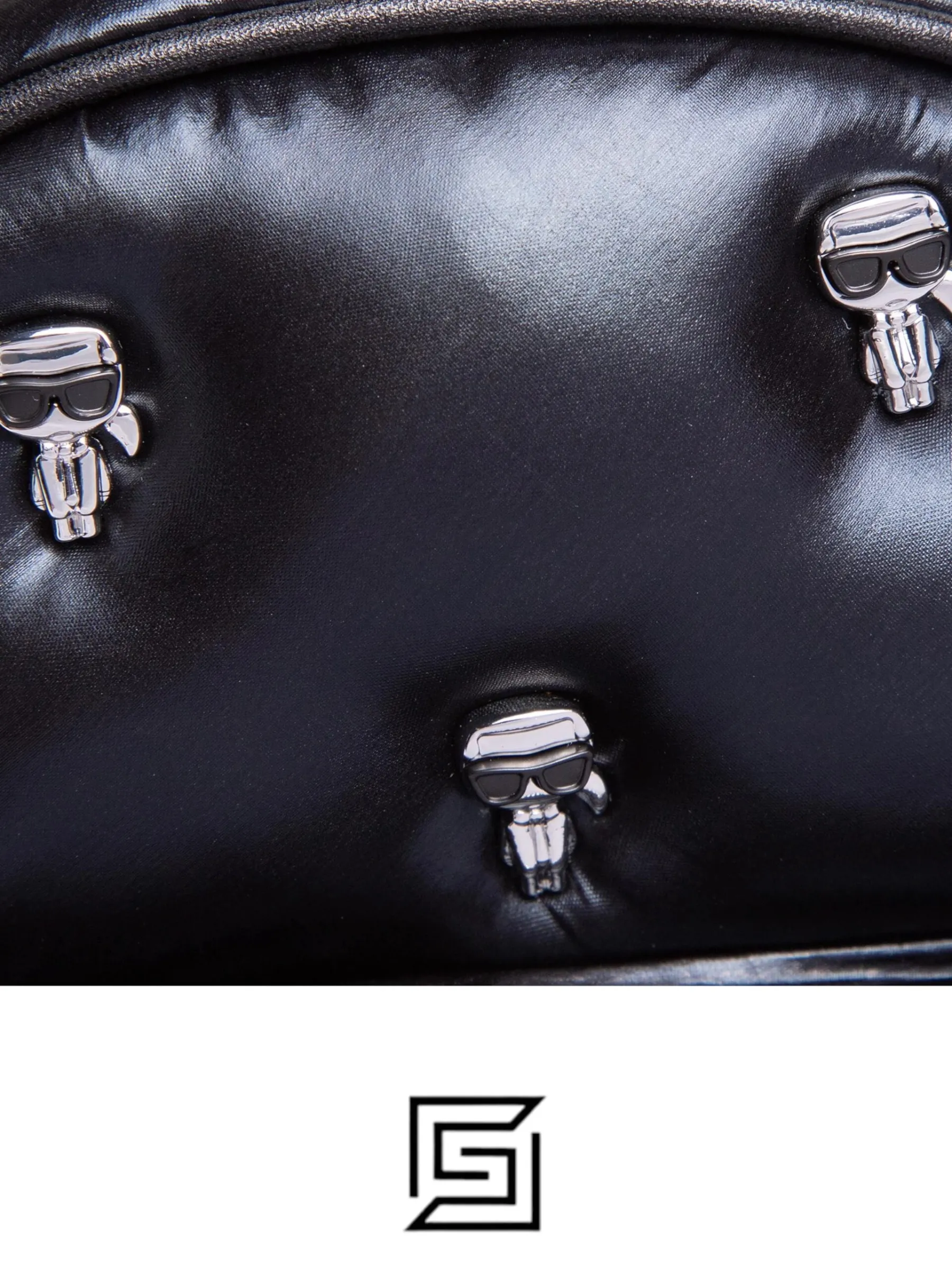 Bags,Leather,Women leather KARL LAGERFELD Backpack 210W3098 Mtllc Blk A980 210W3098 Karl Lagerfeld