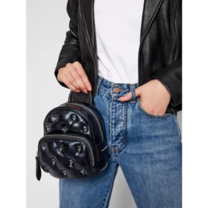 Bags,Leather,Women leather KARL LAGERFELD Backpack 210W3098 Mtllc Blk A980 210W3098 Karl Lagerfeld