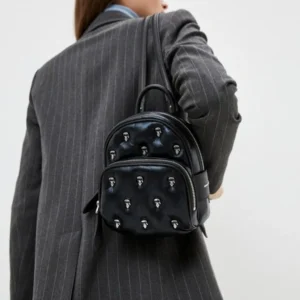 Bags,Leather,Women leather KARL LAGERFELD Backpack 210W3098 Mtllc Blk A980 210W3098 Karl Lagerfeld