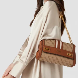 Bags,Leather,Women Guess leather KATEY FLAP SHOULDER BAG JB787019 Guess