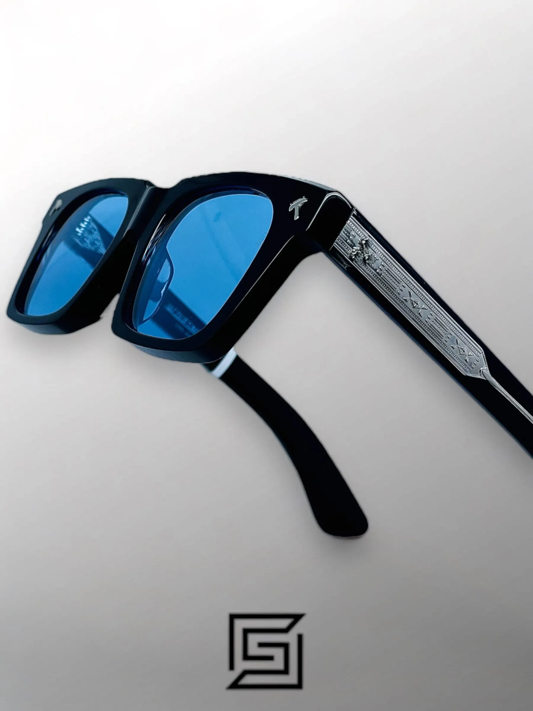 Men,Sunglasses Jacques Marie Mage sunglasses QUENTIN JMMQU 9D/BLACK X BLUE Jacques Marie Mage