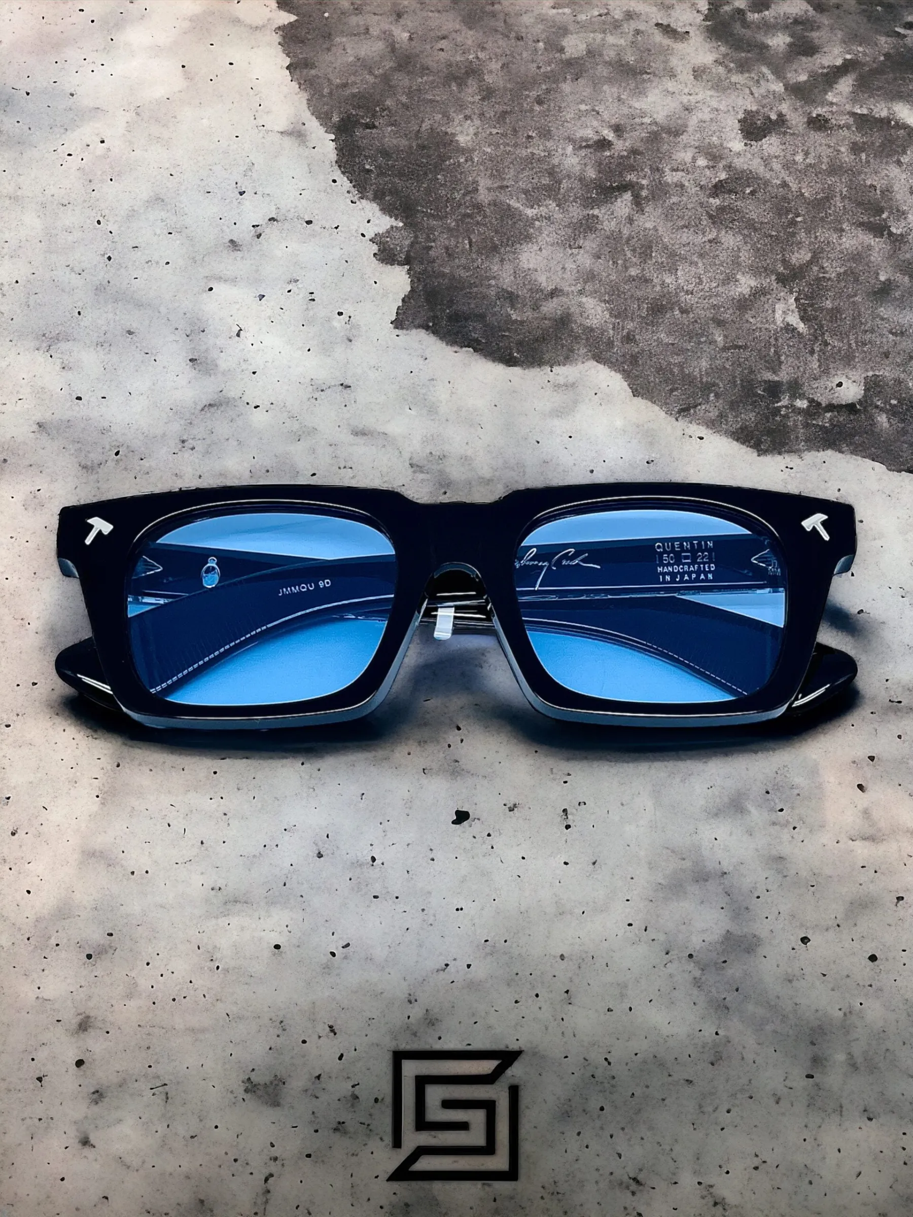Men,Sunglasses Jacques Marie Mage sunglasses QUENTIN JMMQU 9D/BLACK X BLUE Jacques Marie Mage