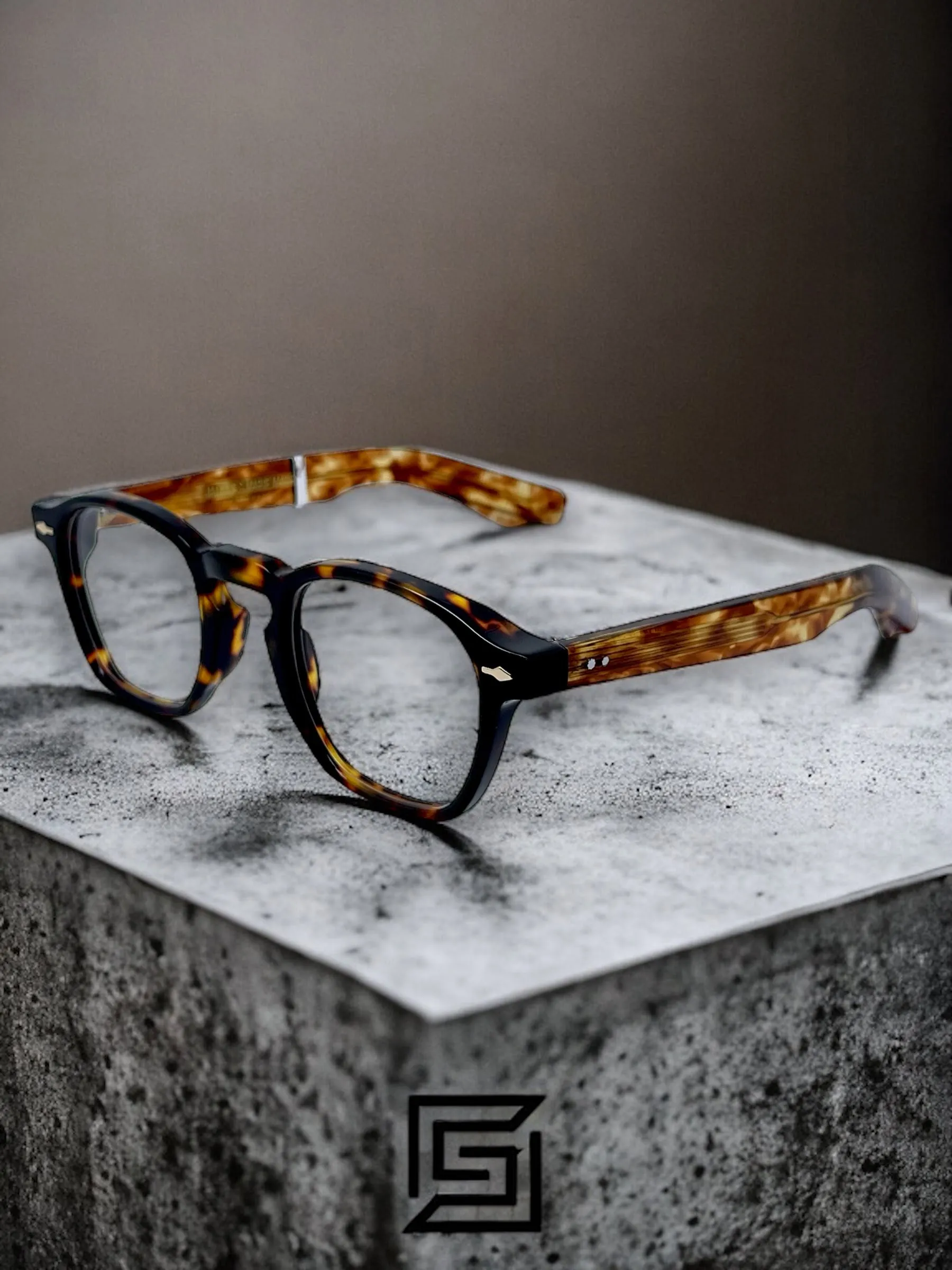 Eyeglasses,Men Jacques Marie Mage eyeglasses ZEPHIRIN JMMZP25/LIGHT TIGER BROWN Jacques Marie Mage