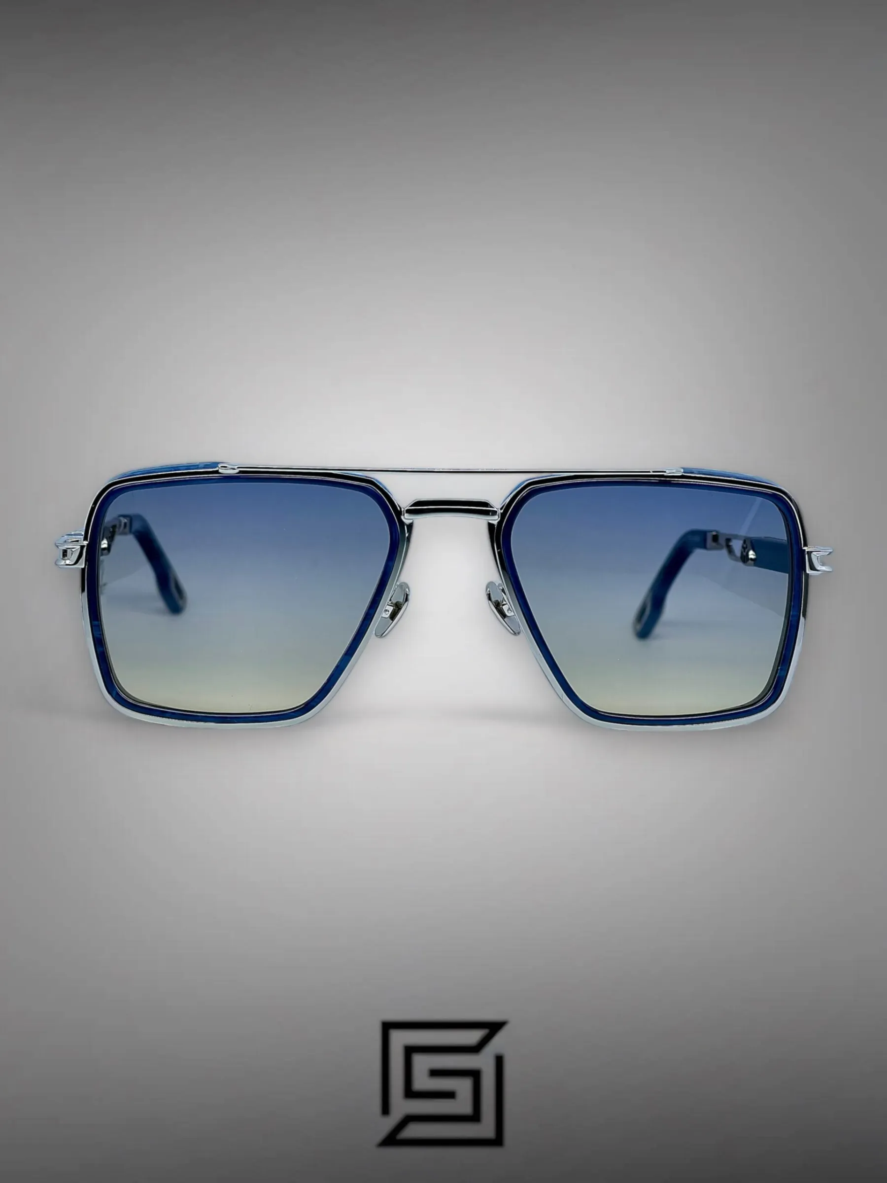 Men,Sunglasses Maybach sunglasses THE AMARI S-L-V-Z36/BLUE X SILVER MIRROR Maybach