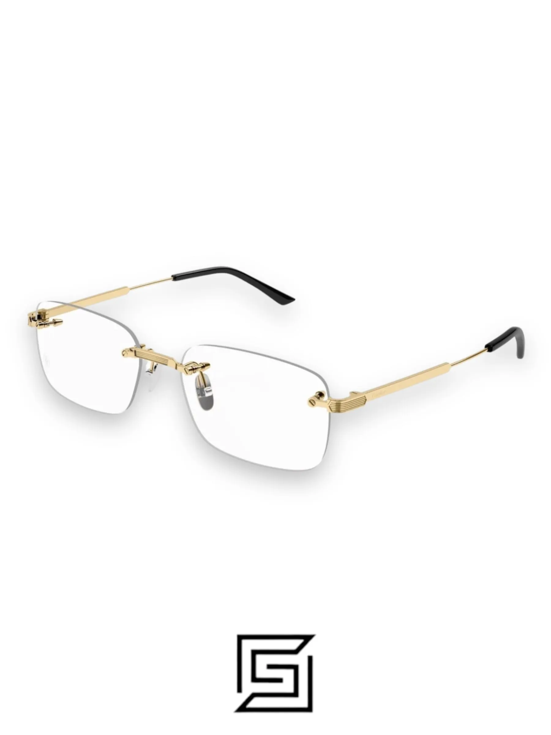 Eyeglasses,Men Cartier eyeglasses CT0349O 001/GOLD Cartier