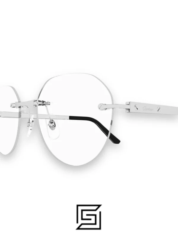 Eyeglasses,Men Cartier eyeglasses CT0408O 002/SILVER Cartier