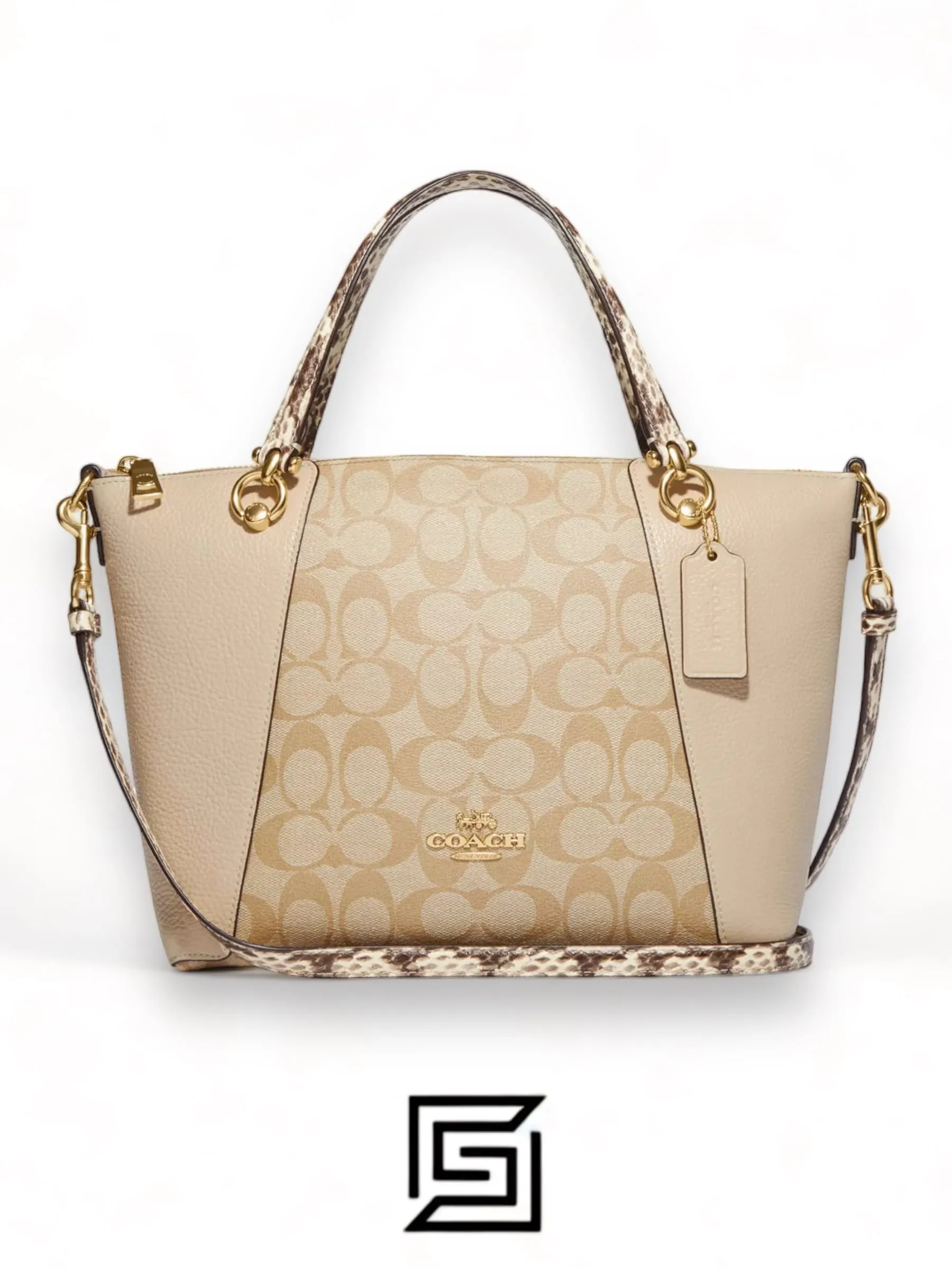 Bags,Leather,Women Coach leather Kacey Satchel In Colorblock Signature Canvas White C7261 Coach