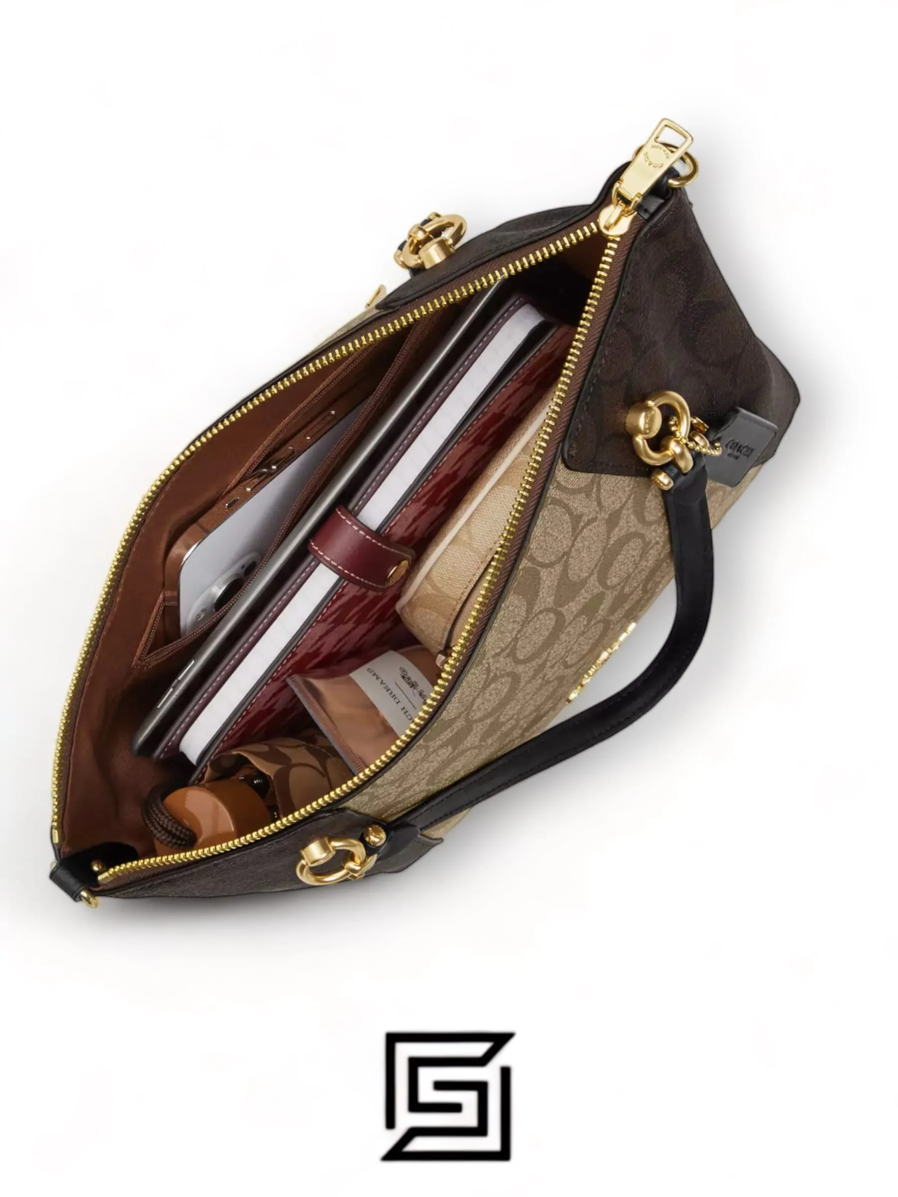 Bags,Leather,Women Coach leather Kacey Satchel In Colorblock Signature Canvas White C7261 Coach