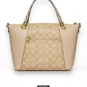 Bags,Leather,Women Coach leather Kacey Satchel In Colorblock Signature Canvas White C7261 Coach