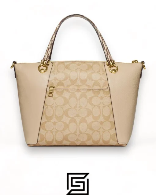 Bags,Leather,Women Coach leather Kacey Satchel In Colorblock Signature Canvas White C7261 Coach