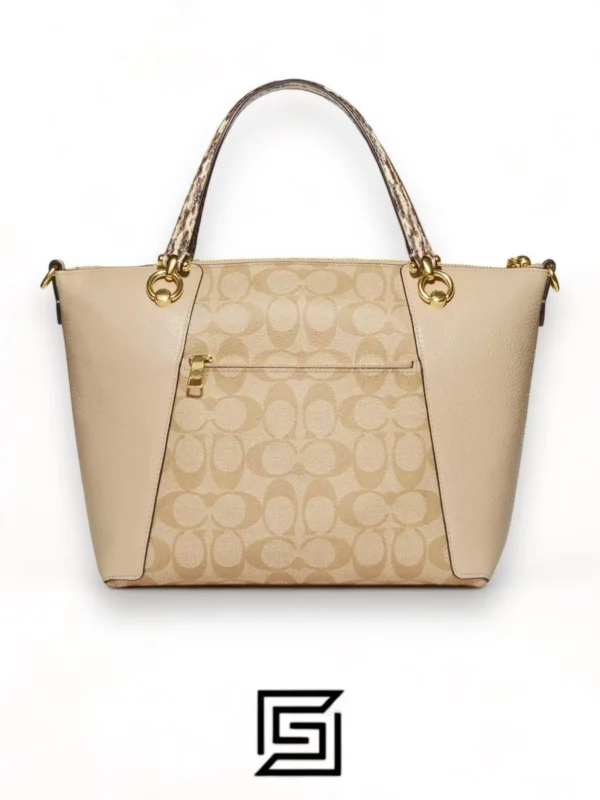 Bags,Leather,Women Coach leather Kacey Satchel In Colorblock Signature Canvas White C7261 Coach