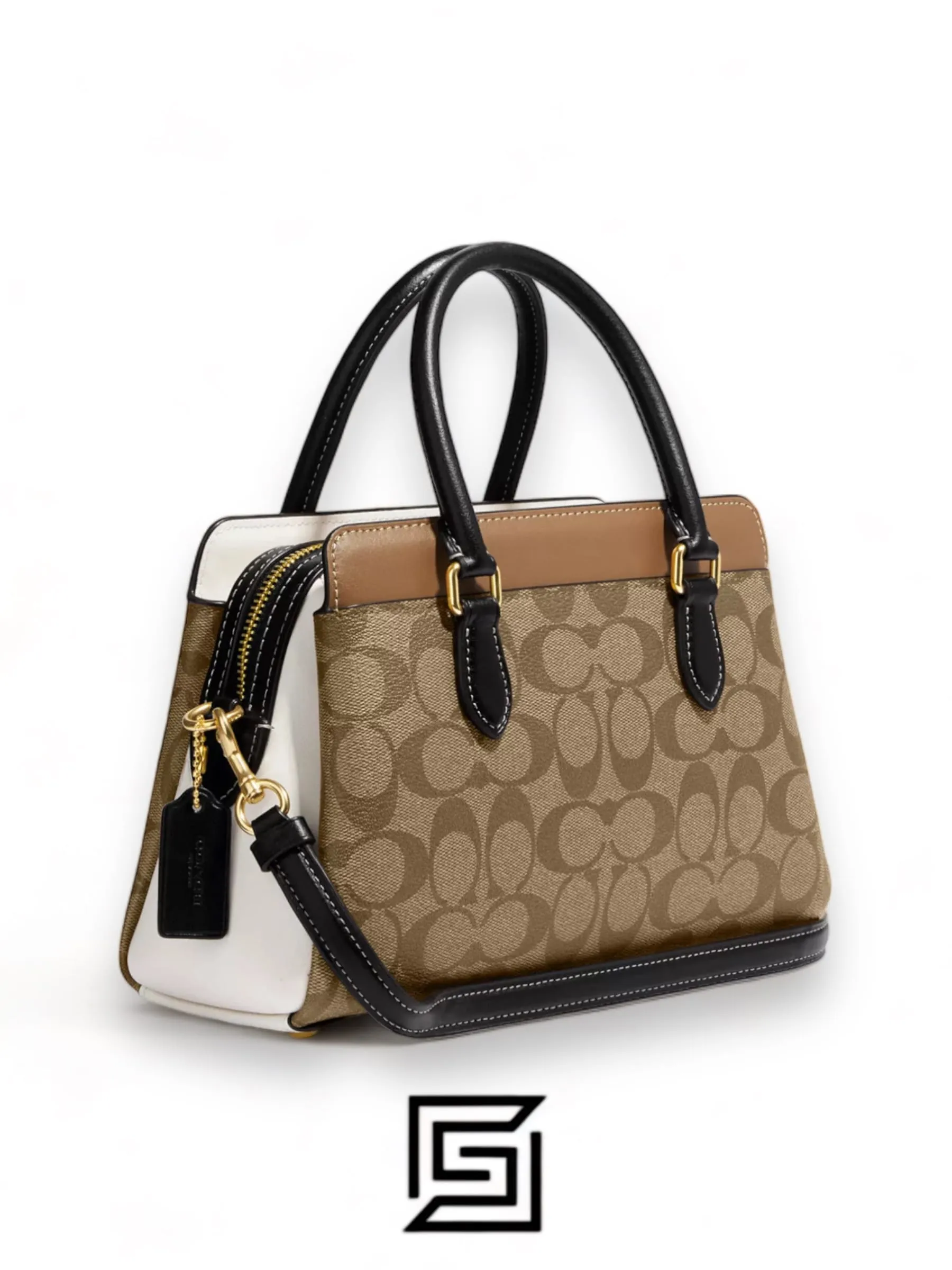 Bags,Leather,Women Coach leather Mini Darcie Carryall In Colorblock Signature Canvas CH287 Coach