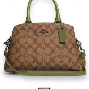 Bags,Leather,Women Coach leather Mini Lillie Carryall In Signature Canvas Green F9149 Coach
