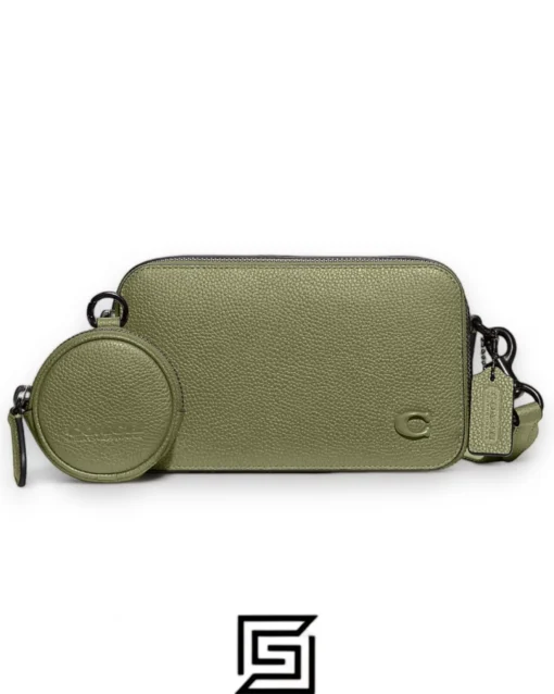 Bags,Leather,Women Coach leather Charter Slim Crossbody Green CC070 Coach