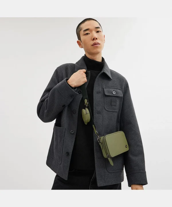 Bags,Leather,Women Coach leather Charter Slim Crossbody Green CC070 Coach