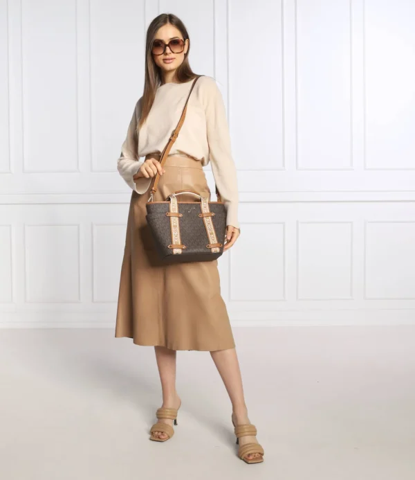 Bags,Leather,Women leather Michael Kors Maeve Small Bag with Logos For Women Model 30T2G5VT1B Brown, Brown/Acorn Michael Kors