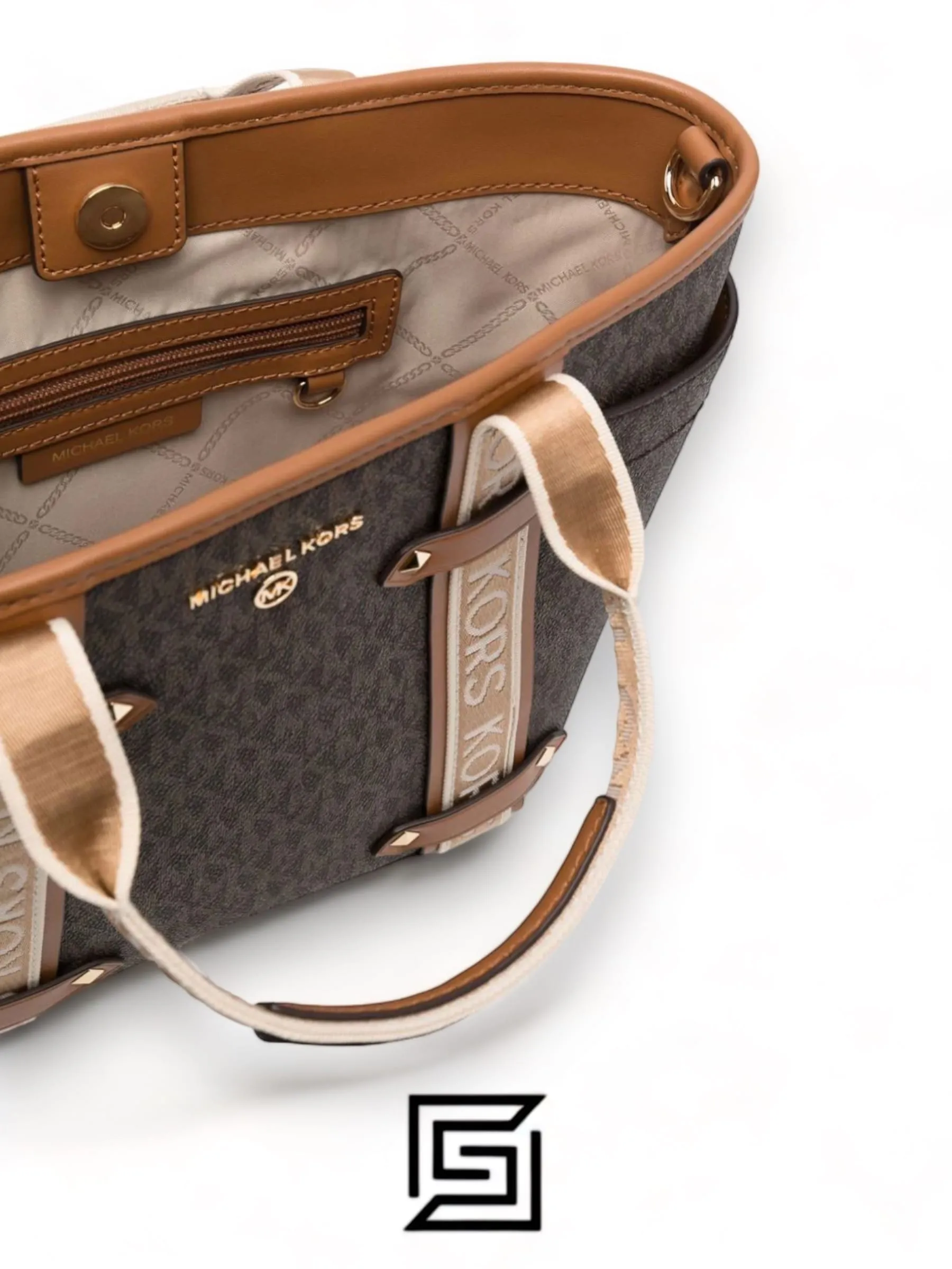 Bags,Leather,Women leather Michael Kors Maeve Small Bag with Logos For Women Model 30T2G5VT1B Brown, Brown/Acorn Michael Kors