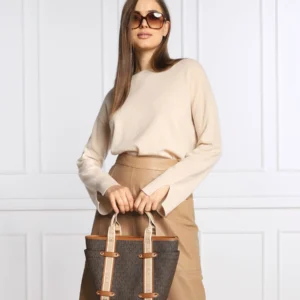 Bags,Leather,Women leather Michael Kors Maeve Small Bag with Logos For Women Model 30T2G5VT1B Brown, Brown/Acorn Michael Kors