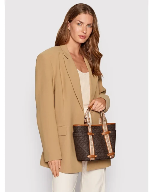 Bags,Leather,Women leather Michael Kors Maeve Small Bag with Logos For Women Model 30T2G5VT1B Brown, Brown/Acorn Michael Kors