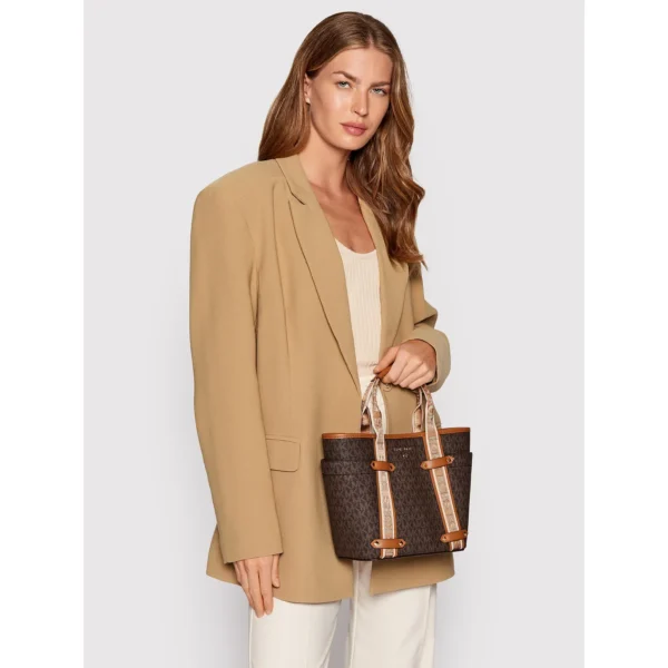 Bags,Leather,Women leather Michael Kors Maeve Small Bag with Logos For Women Model 30T2G5VT1B Brown, Brown/Acorn Michael Kors