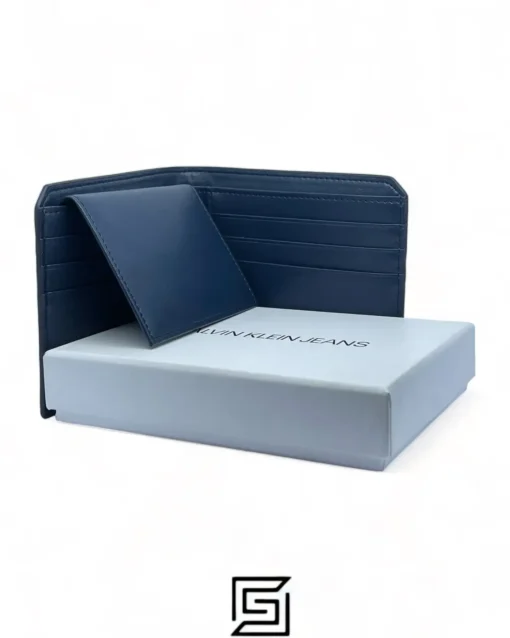 Leather,Wallets,Men wallets CK SINGLE WALLET FLAT METAL LOGO SOFT PATTERN/BLUE Calvin Klein