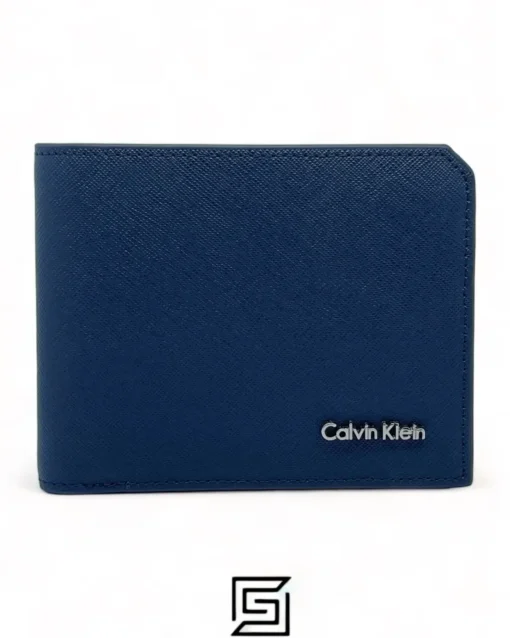 Leather,Wallets,Men wallets CK SINGLE WALLET FLAT METAL LOGO SOFT PATTERN/BLUE Calvin Klein